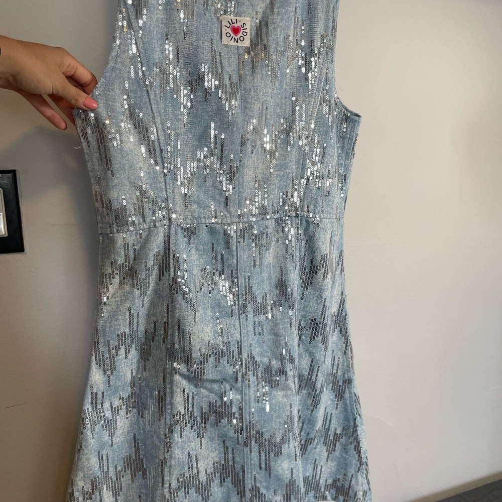 Sparkling Silver Sequin Dress